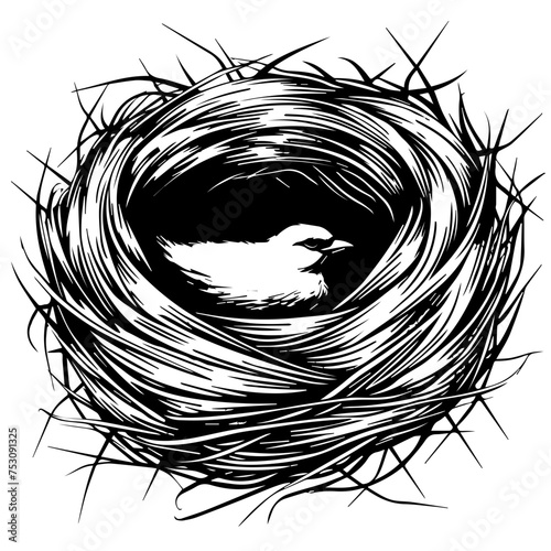 Bird Nest Nest Vector
