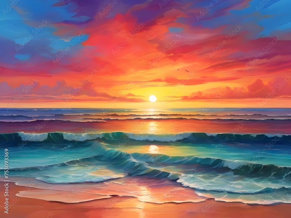 Obraz premium sunset on the beach