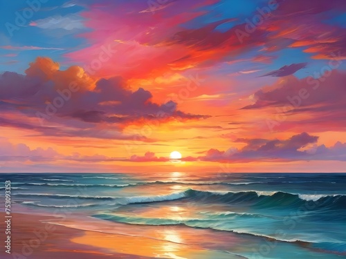 sunset on the beach © Abida