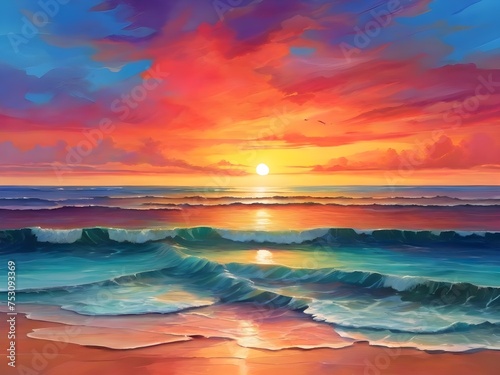 sunset on the beach © Abida