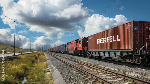 freight train on railway