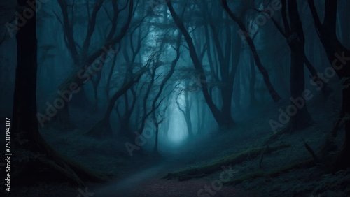 Spooky forest mystery horror beauty in nature