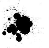 black ink brush splash splatter grunge graphic style