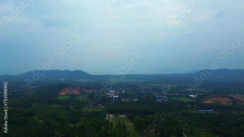 Aerial view, moving over a rainforest tree canopy in a slow pace - beautiful green nature background of a tropical forest HD