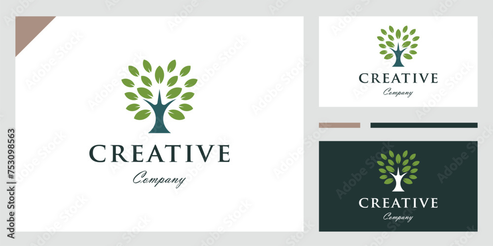 Leaf Family Tree Logo Design Vector Leaf Family Tree Logo Design Vector