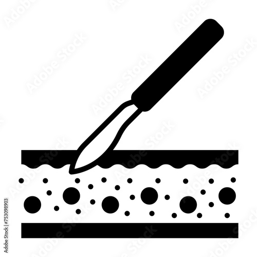 Surgical Blade Cutting the Skin concept, Scalpel Making small  incision vector icon design, Cosmetology or Cosmetologist Symbol, esthetician or beautician Sign, Beauty treatment stock illustration