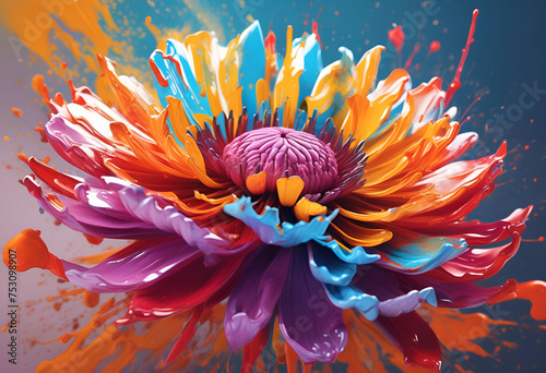 Colorful abstract flower