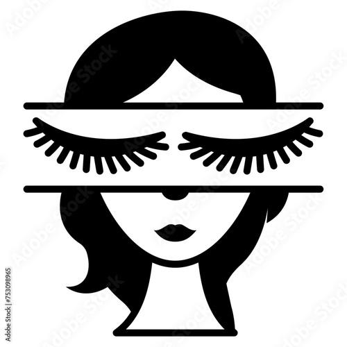 non-surgical eyebrow lift concept, removing eyelids extra tissue skin vector icon design, Cosmetology or Cosmetologist Symbol, esthetician or beautician Sign, Beauty treatment stock illustration