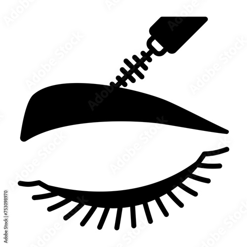reshaping eyebrows using Makeup brush concept, Unibrow Laser Treatment vector icon design, Cosmetology or Cosmetologist Symbol, esthetician or beautician Sign, Beauty treatment stock illustration