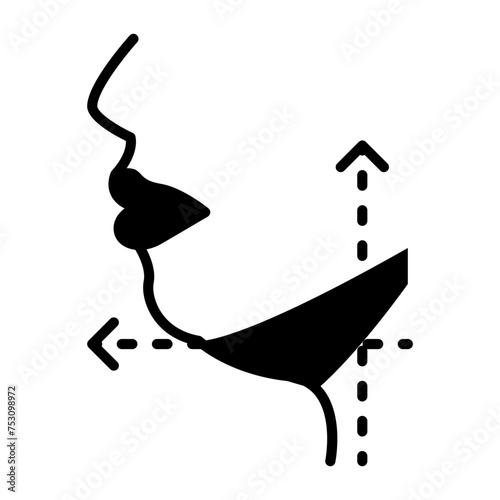 double chin removal concept, get rid of unwanted fat under the chin vector icon design, Cosmetology or Cosmetologist Symbol, esthetician or beautician Sign, Beauty treatment stock illustration