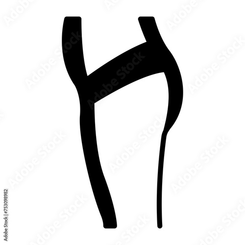 Thighplasty or Legs reshaping therapy concept, Human Body Lower Side View vector icon design, Cosmetology or Cosmetologist Symbol, esthetician or beautician Sign, Beauty treatment stock illustration