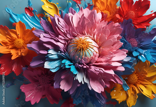 Colorful abstract flower