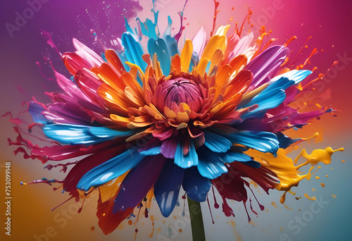 Colorful abstract flower