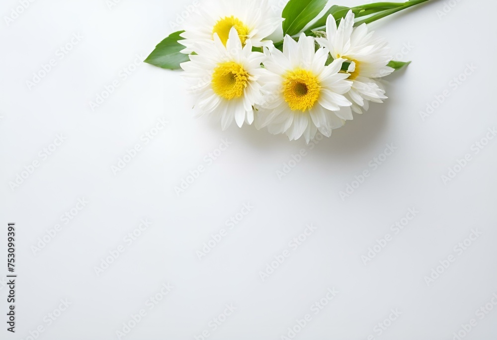 Fototapeta premium minimallist, white, background, spring flower. Generative AI. 