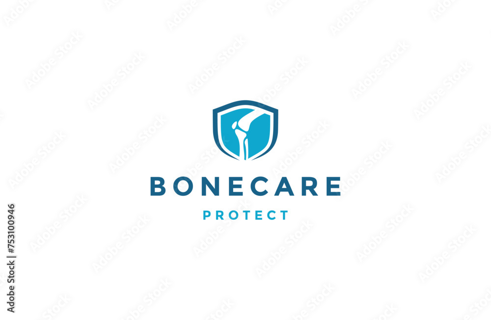 Flat vector bone care protector logo icon design template Flat vector bone care protector logo icon design template
