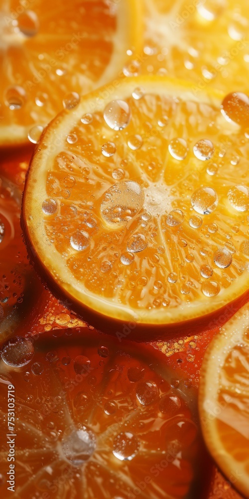 Cut oranges, sparkling water droplets of all sizes, romance, exquisite details, surrealism, high-definition image quality. Cut oranges, sparkling water droplets of all sizes, romance, exquisite details, surrealism, high-definition image quality.