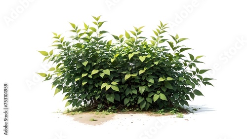 Green bush isolated on white background