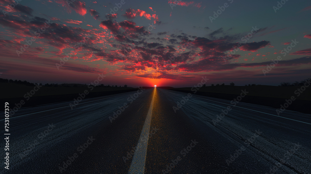 Sunset Symphony: Where the Road Meets the Sky