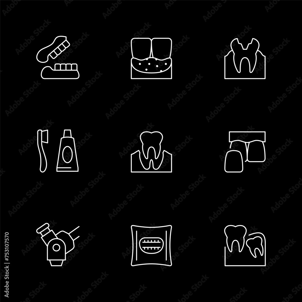 Set line icons of dentistry Set line icons of dentistry