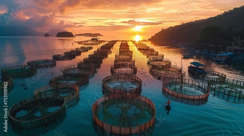 sea fish farm nets © nataliya_ua