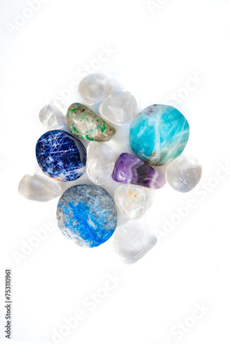 Various Stones with white background.