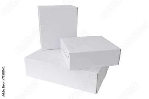 white cardboard boxes  cut out