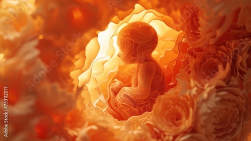 Gynecologic concept: a visual narrative of the uterus and the miracle of newborn life, capturing the beauty and significance of the reproductive journey in intimate and tender moments