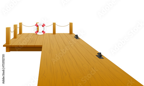 wooden pier dock for a yacht or boat vector illustration