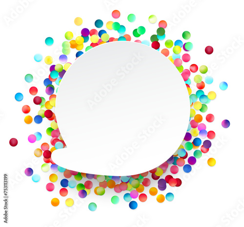 Circular Blank Banner with Colorful Dots