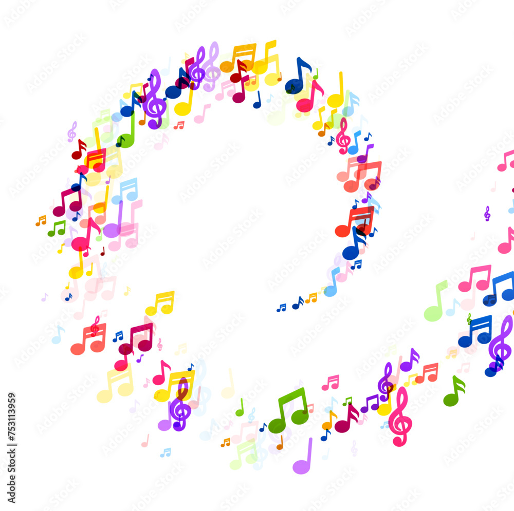 Circular Rainbow Music Notes Circular Rainbow Music Notes