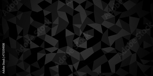 Vector geometric seamless technology gray and black transparent triangle background. Abstract digital grid light pattern gray Polygon Mosaic triangle Background  business and corporate background.