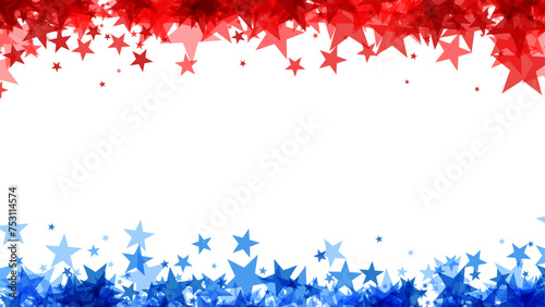 Red and Blue Star Celebration Border