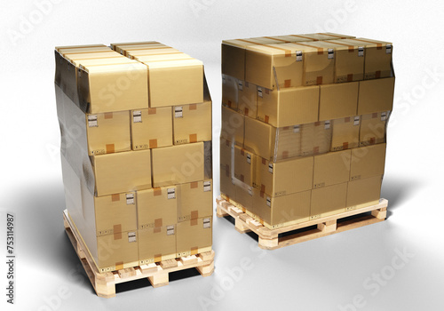 Cardboard boxes on pallets....