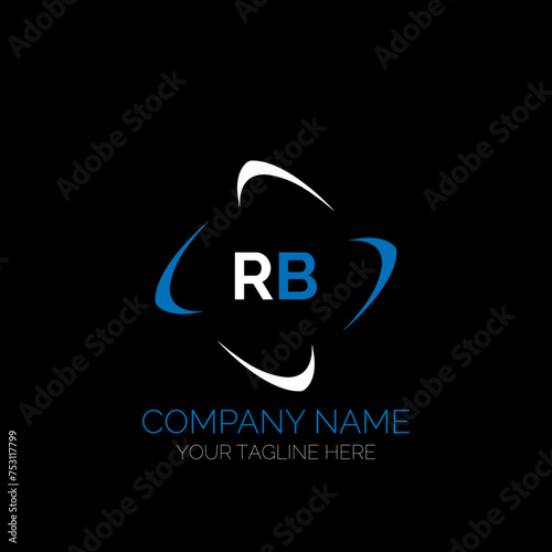 RB letter logo creative design. RB unique design. RB creative initials letter logo concept. RB letter logo design on black background.