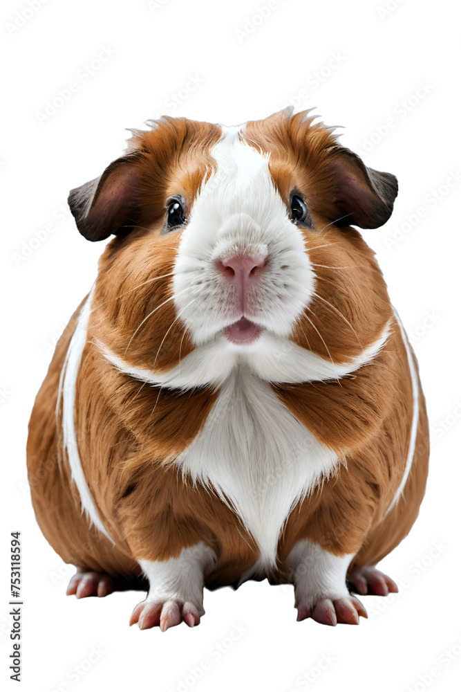 Generative AI full height guinea pig portrait, no background png Generative AI full height guinea pig portrait, no background png