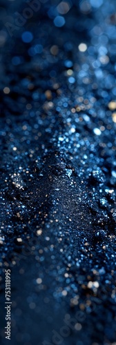 Vibrant Dust Particles on Dark Blue Background Generative AI