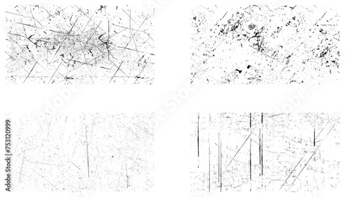 White grunge distressed texture set black and white. vector paint grunge texture set. 