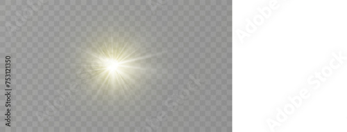 Glow light effect. Star burst with sparkles.Sun. photo