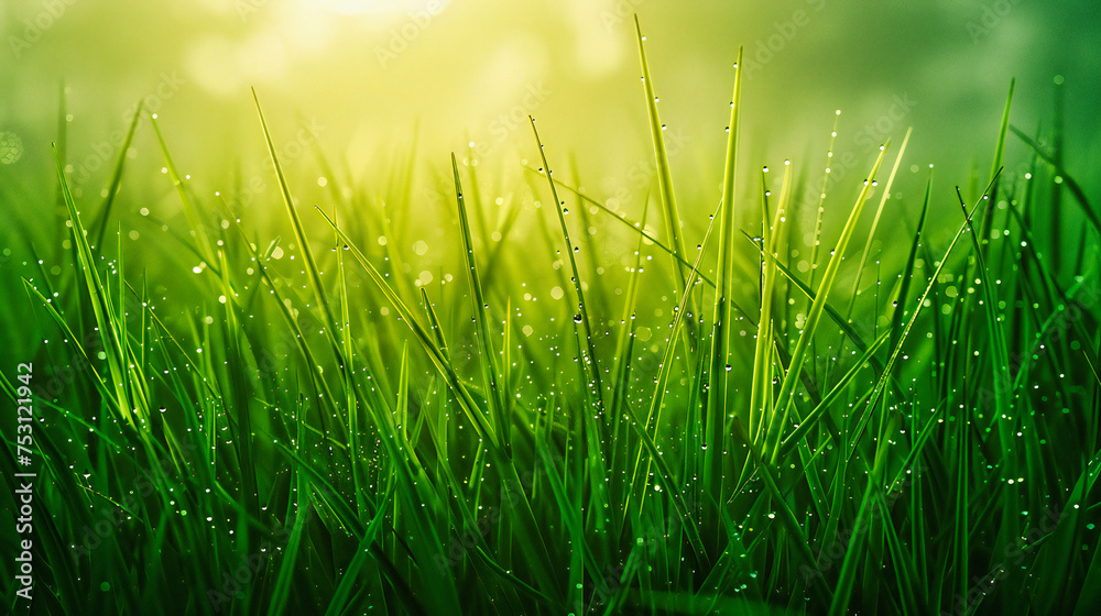In the Cradle of the Earth, Droplets Dance on Blades of Green, A Tapestry of Morning Woven with Dew and Light In the Cradle of the Earth, Droplets Dance on Blades of Green, A Tapestry of Morning Woven with Dew and Light