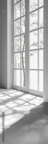 Subtle Natural Light and Shadows on Minimalist Wall Generative AI