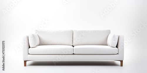 White background. Modern 2 seat sofa alone.