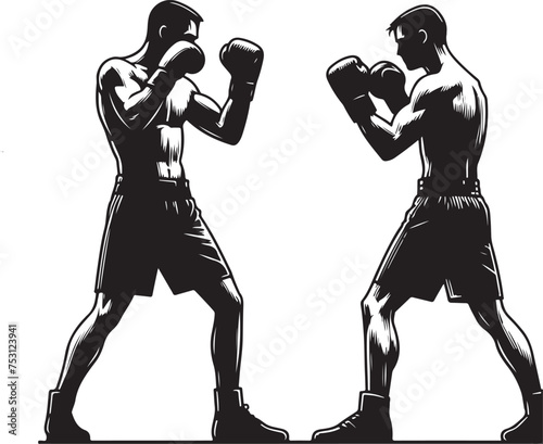 silhouette of a boxers fight 