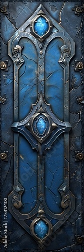 Fantasy Elements Wallpaper with Warcraft-inspired Blue and Black Stylized Realism Generative AI photo