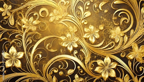 golden floral background