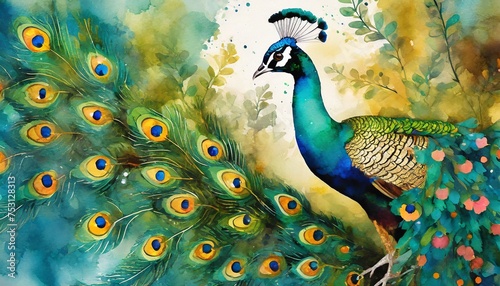 background with peacock © Frantisek