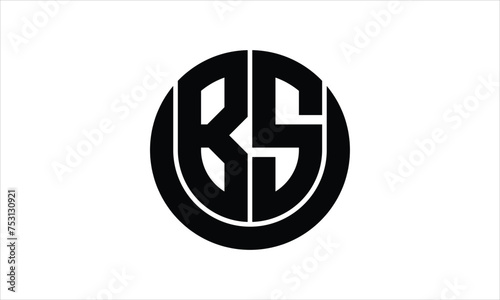 BS initial letter circle icon gaming logo design vector template. batman logo, sports logo, monogram, polygon, war game, symbol, playing logo, abstract, fighting, typography, icon, minimal, wings logo