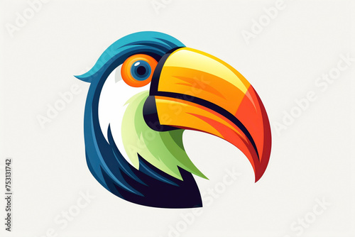 Whimsical toucan logo, with its colorful beak and playful expression, representing tropical charm and diversity.