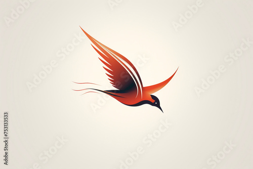Simplistic yet striking bird emblem  capturing the essence of nature s beauty and resilience.