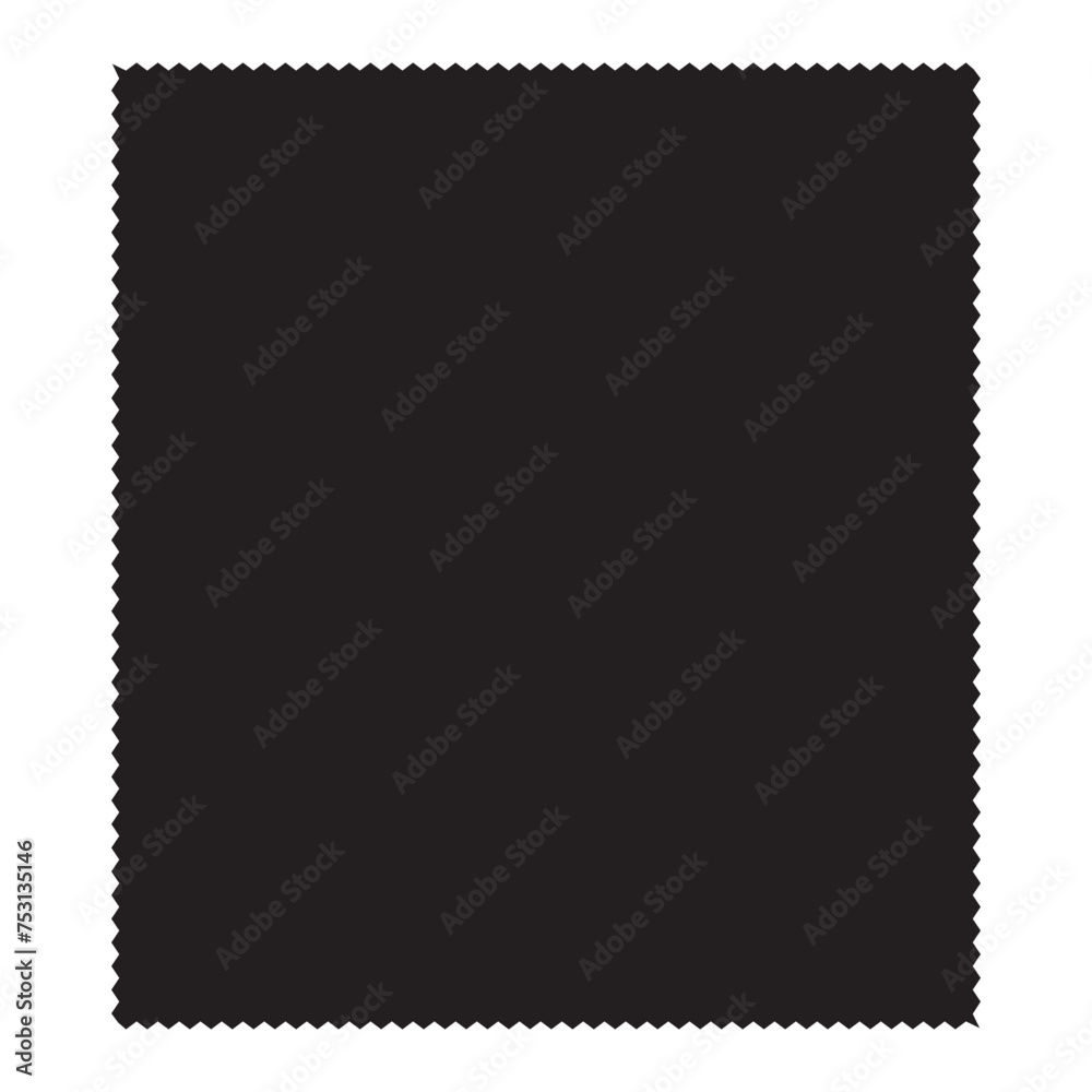 Rectangle shape frame with zigzag edge. Rectangular jagged curved box element. Geometric zig zag wavy stickers. Wiggly undalute square badge, poster, banner, social media . Vector illustration. 