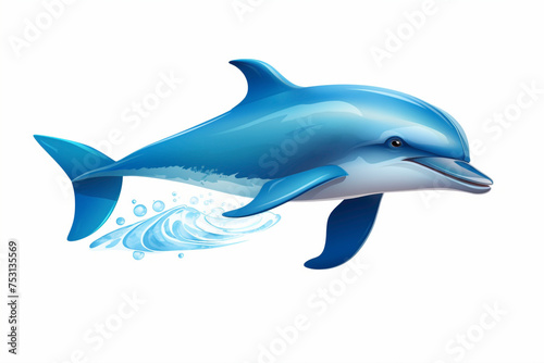 Playful dolphin icon  with its dynamic form and joyful spirit  evoking a sense of freedom and harmony.